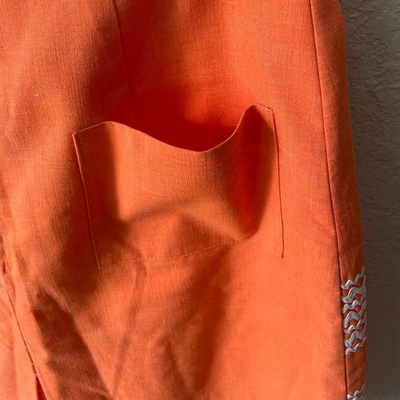 Creamsicle Dreamsicle Mini Skirt w Back Pocket & Rick Rack Trim 60s/70s - Picture 4 of 8